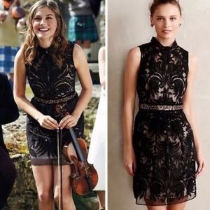 Anthropologie Baraschi Black Lace Overture Dress